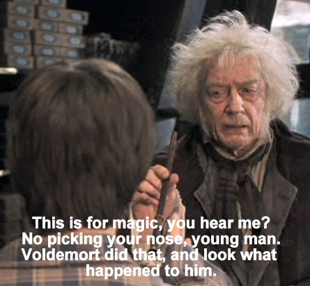 Ollivander presents Harry with his wand.