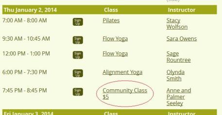 Keep your eyes peeled for deals like this community class from Durham Yoga Company.  Lots of studios have something similar.