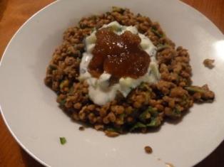 In addition to starches and veggies, don't forget our friends legumes. Try this Indian spiced lentil dish.